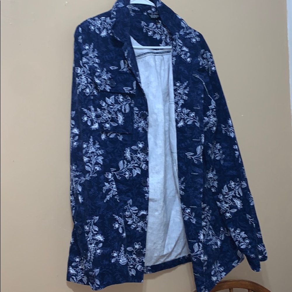 Lularoe Jean jacket floral print